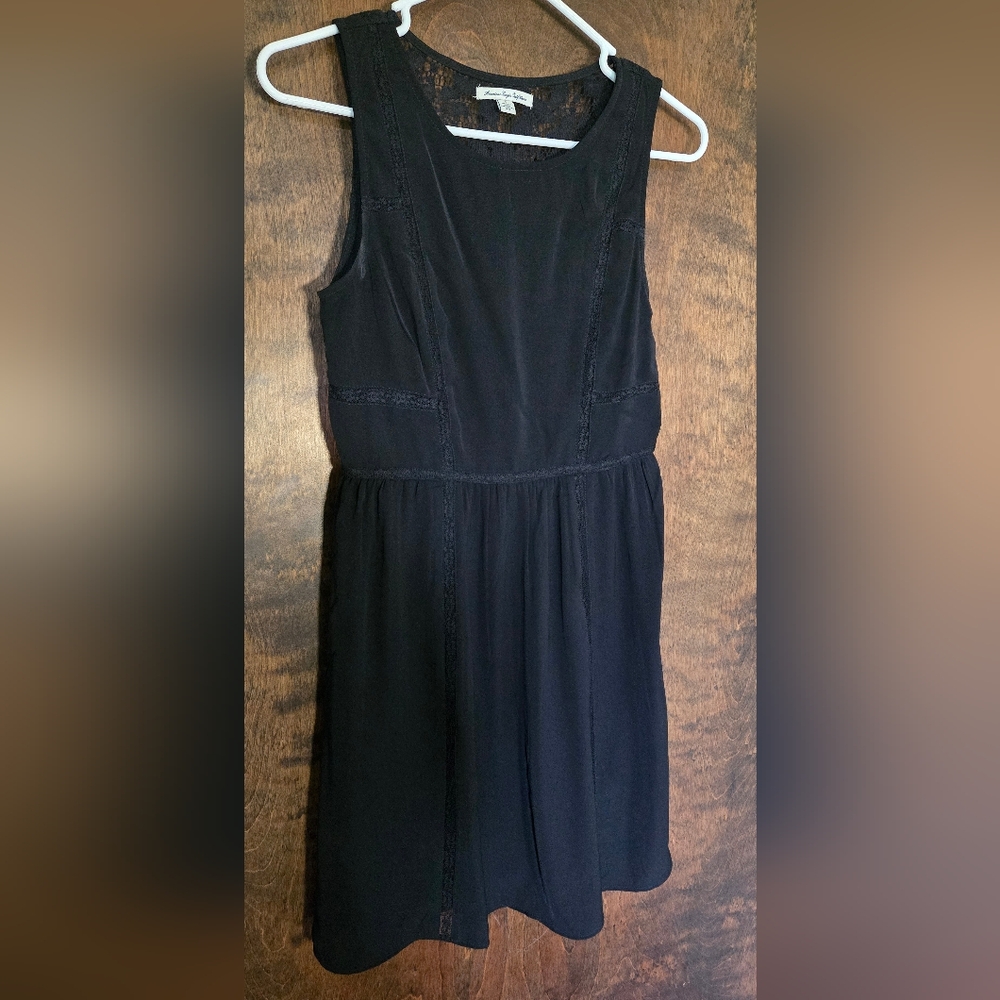 American Eagle Outfitters Black A-Line Midi Dress